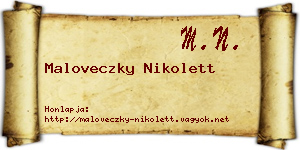 Maloveczky Nikolett névjegykártya